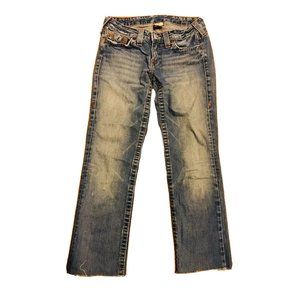 True Religion Johnny Womens Size 29 Distressed Cut Off Jeans